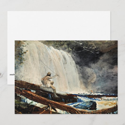 Waterval in de Adirondacks door Winslow Homer Kaart (Voorkant / Achterkant)