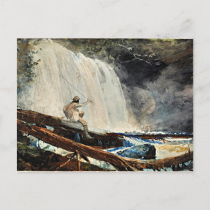 Waterval in de Adirondacks, prima art door W. Home Briefkaart
