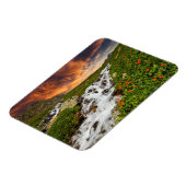 Waterval in de bergen met bloemen magneet (Linkerzijde)