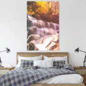 Waterval in de bossen canvas afdruk (Insitu (Slaapkamer))