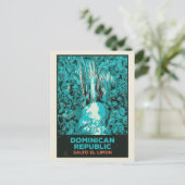 Waterval in de Dominicaanse Republiek, Salto El Li Briefkaart (Staand voorkant)