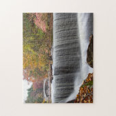 Waterval in de herfst bij Vanderbuilt Legpuzzel (Verticaal)