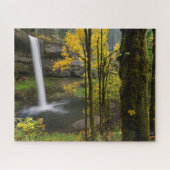 Waterval in de herfst van het Silver Herfsten Stat Legpuzzel (Horizontaal)