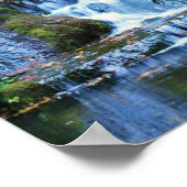 Waterval in de Japanse tuin Poster (Hoek)