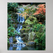 Waterval in de Japanse tuin Poster (Voorkant)