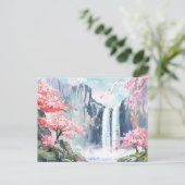 Waterval in de lente briefkaart (Staand voorkant)