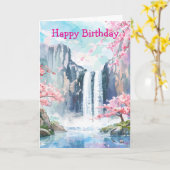 Waterval in de lente kaart (Gele Bloem)