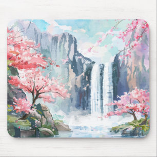 Waterval in de lente muismat