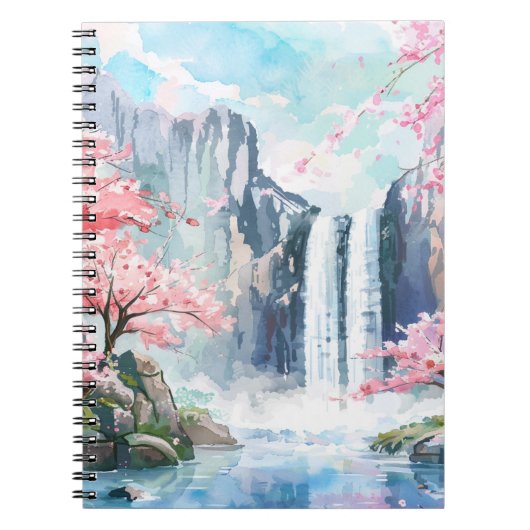 Waterval in de lente notitieboek (Voorkant)