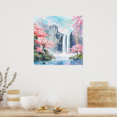 Waterval in de lente poster (Keuken)
