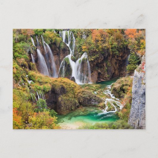 Waterval in de meren van Plitvice Briefkaart (Voorkant)