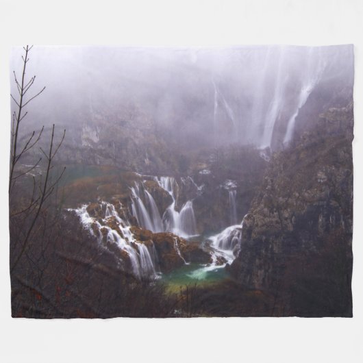 WATERVAL IN DE MIST FLEECE DEKEN (Voorkant (Horizontaal))