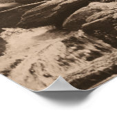 Waterval in de Natuur Sepia Brown Poster (Hoek)