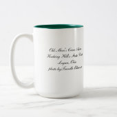 Waterval in de Oude Cave van het Man Tweekleurige Koffiemok (Links)