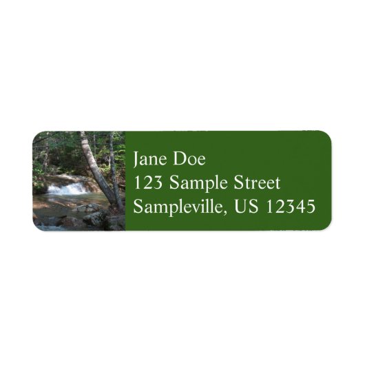 Waterval in de rivier de Pemigewasset II Etiket (Voorkant)