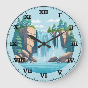 Waterval in de Rocky Mountains Wandklok