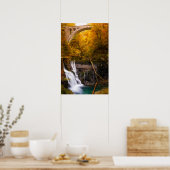 Waterval in de Vintgar Gorge canyon in de herfst Poster (Keuken)