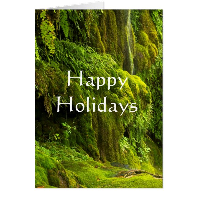 Waterval in groene prettige feestdagen (Voorkant)