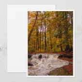 Waterval in herfst feestdagenkaart (Voorkant / Achterkant)