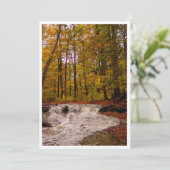 Waterval in herfst feestdagenkaart (Staand voorkant)