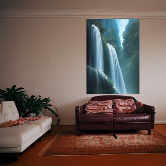 Waterval in het bos | AI Art Poster