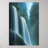 Waterval in het bos | AI Art Poster (Voorkant)