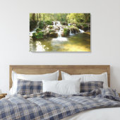 Waterval in het bos canvas afdruk (Insitu (Slaapkamer))