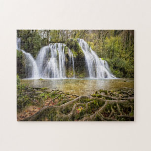 Waterval in het bos legpuzzel