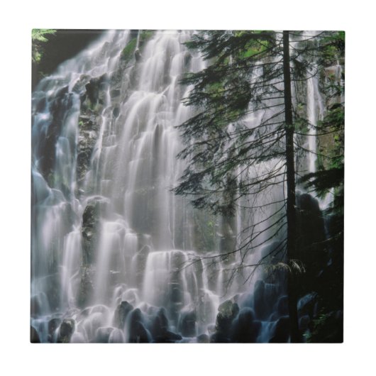 Waterval in het bos, Oregon Tegeltje (Voorkant)