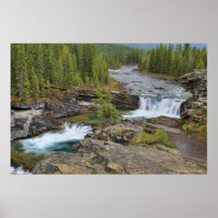 Waterval in het Canadese Rocky Mountains Poster