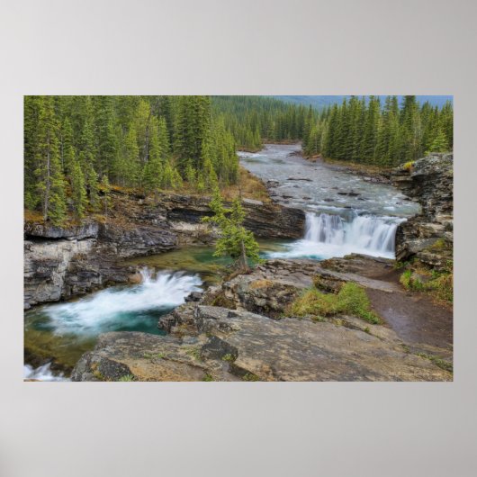 Waterval in het Canadese Rocky Mountains Poster (Voorkant)