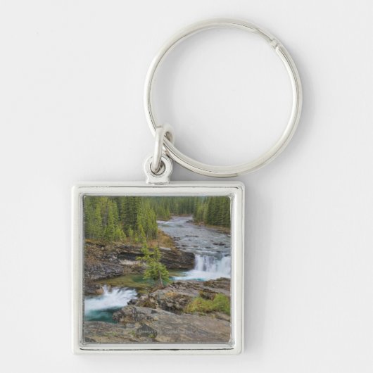 Waterval in het Canadese Rocky Mountains Sleutelhanger (Voorkant)