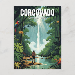 Waterval in het Costa Rica Corcovado National Park Briefkaart