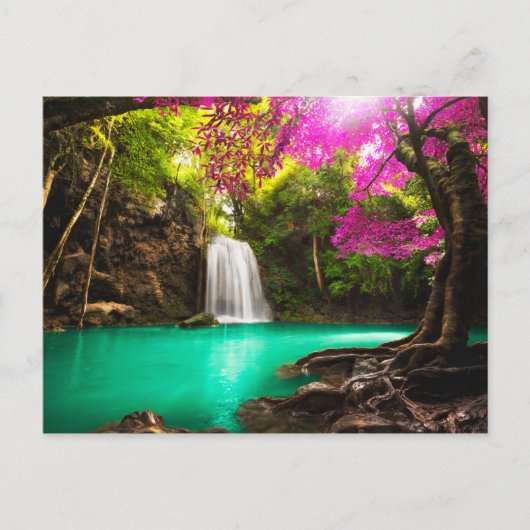Waterval in het herfstbos briefkaart (Voorkant)