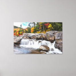 Waterval in het najaar canvas afdruk