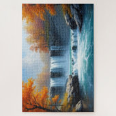 Waterval in het najaar legpuzzel (Verticaal)