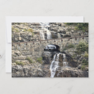 Waterval in het Nationaal Park Glacier Notitiekaartje