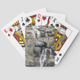 Waterval in het Nationaal Park Glacier Pokerkaarten