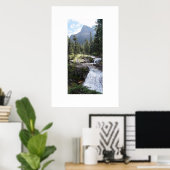 Waterval in het Nationaal Park Glacier Poster (Thuiskantoor)