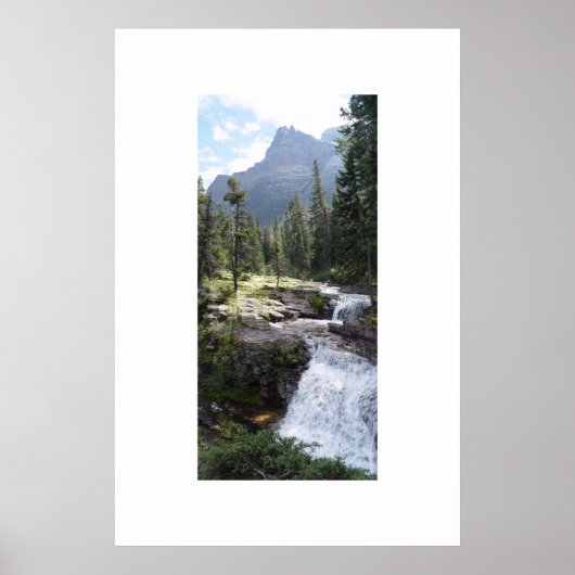 Waterval in het Nationaal Park Glacier Poster (Voorkant)