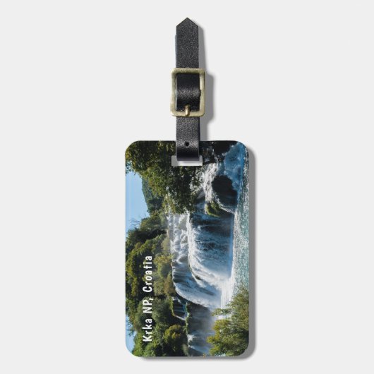 Waterval in het Nationaal Park Krka - Dalmatia, Kr Bagagelabel (Voorkant verticaal)