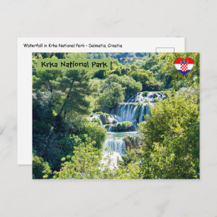 Waterval in het Nationaal Park Krka - Dalmatia, Kr Briefkaart