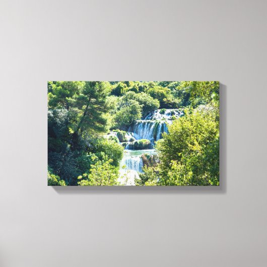 Waterval in het Nationaal Park Krka - Dalmatia, Kr Canvas Afdruk (Voorkant)