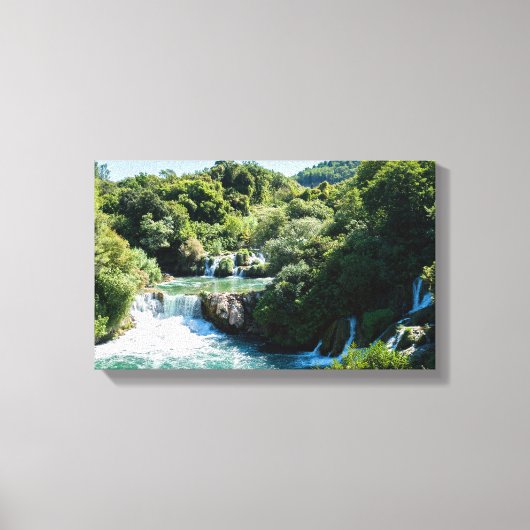 Waterval in het Nationaal Park Krka - Dalmatia, Kr Canvas Afdruk (Voorkant)