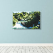 Waterval in het Nationaal Park Krka - Dalmatia, Kr Canvas Afdruk (Insitu (Houten vloer))