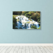 Waterval in het Nationaal Park Krka - Dalmatia, Kr Canvas Afdruk (Insitu (Houten vloer))