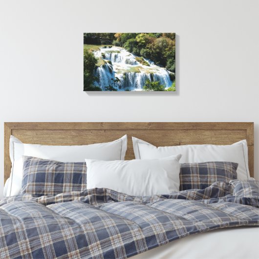 Waterval in het Nationaal Park Krka - Dalmatia, Kr Canvas Afdruk (Insitu (Slaapkamer))