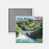 Waterval in het Nationaal Park Krka - Dalmatia, Kr Magneet (Voorkant / Achterkant)