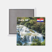 Waterval in het Nationaal Park Krka - Dalmatia, Kr Magneet (Voorkant / Achterkant)