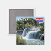 Waterval in het Nationaal Park Krka - Dalmatia, Kr Magneet (Voorkant / Achterkant)